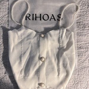 RIHOAS XS White Sweetheart Neckline Tank Top